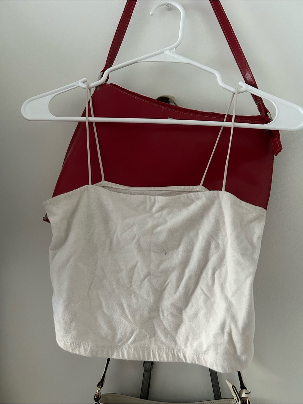 Aeropostale White Spaghetti-Strap Crop Camisole